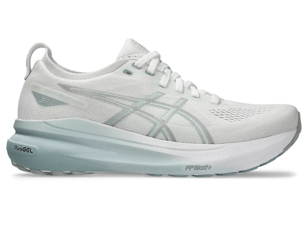 Asics Women's GEL-KAYANO 31 Running Shoes in White/Dolphin Grey
