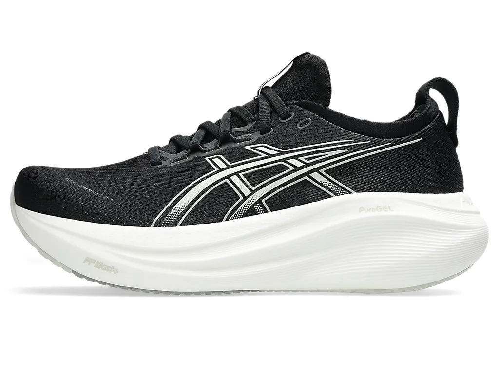 Asics Women's GEL-NIMBUS 27 Narrow (2A) Running Shoes in Black/Lake Grey