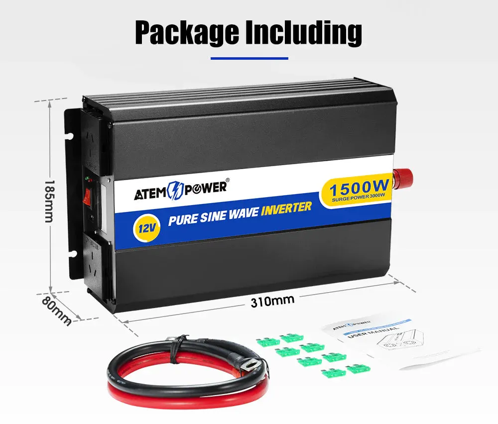 ATEM POWER Pure Sine Wave Inverter 1500W