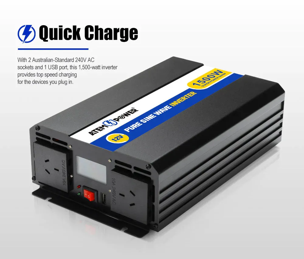 ATEM POWER Pure Sine Wave Inverter 1500W