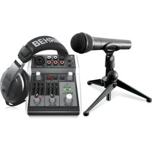 Behringer PODCAST STUDIO 2 USB Podcasting Bundle with USB Mixer, Microphone, Headphones and More