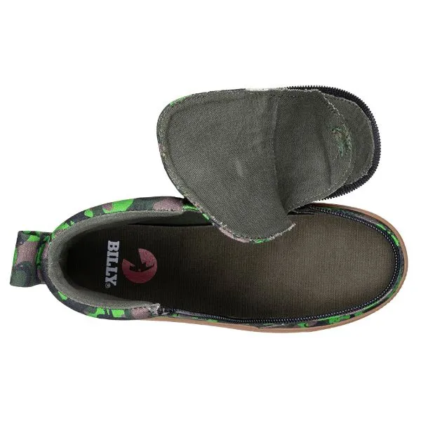 BILLY Classic Green Dino Kids High Top Adaptive Sneaker (EasyOn)