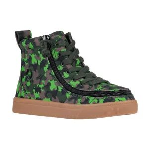 BILLY Classic Green Dino Kids High Top Adaptive Sneaker (EasyOn)