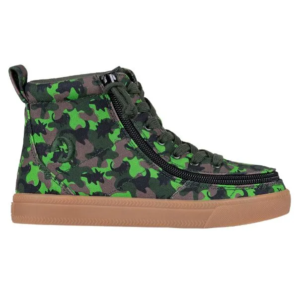 BILLY Classic Green Dino Kids High Top Adaptive Sneaker (EasyOn)