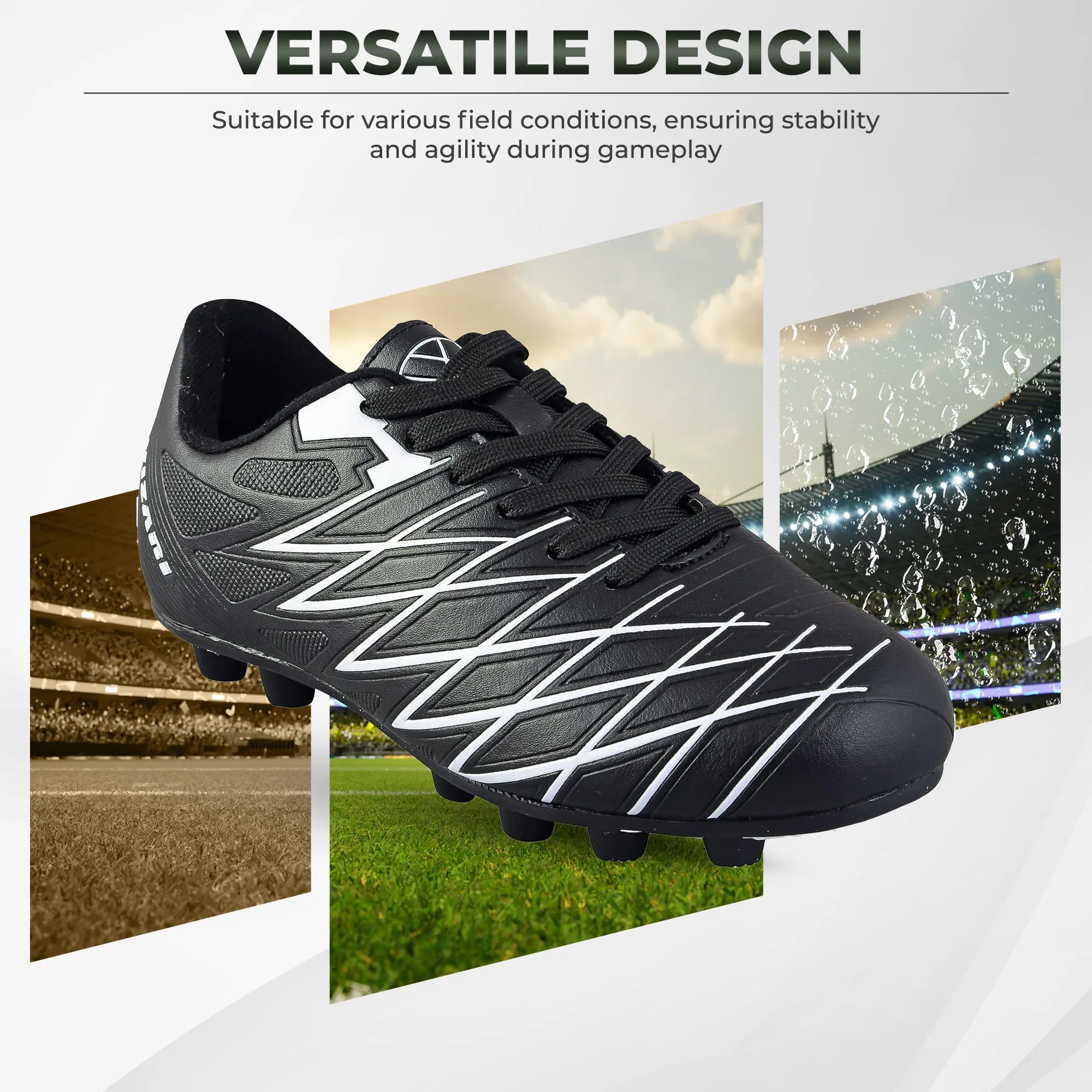 Boca Firm Ground Soccer Shoes - Black/White
