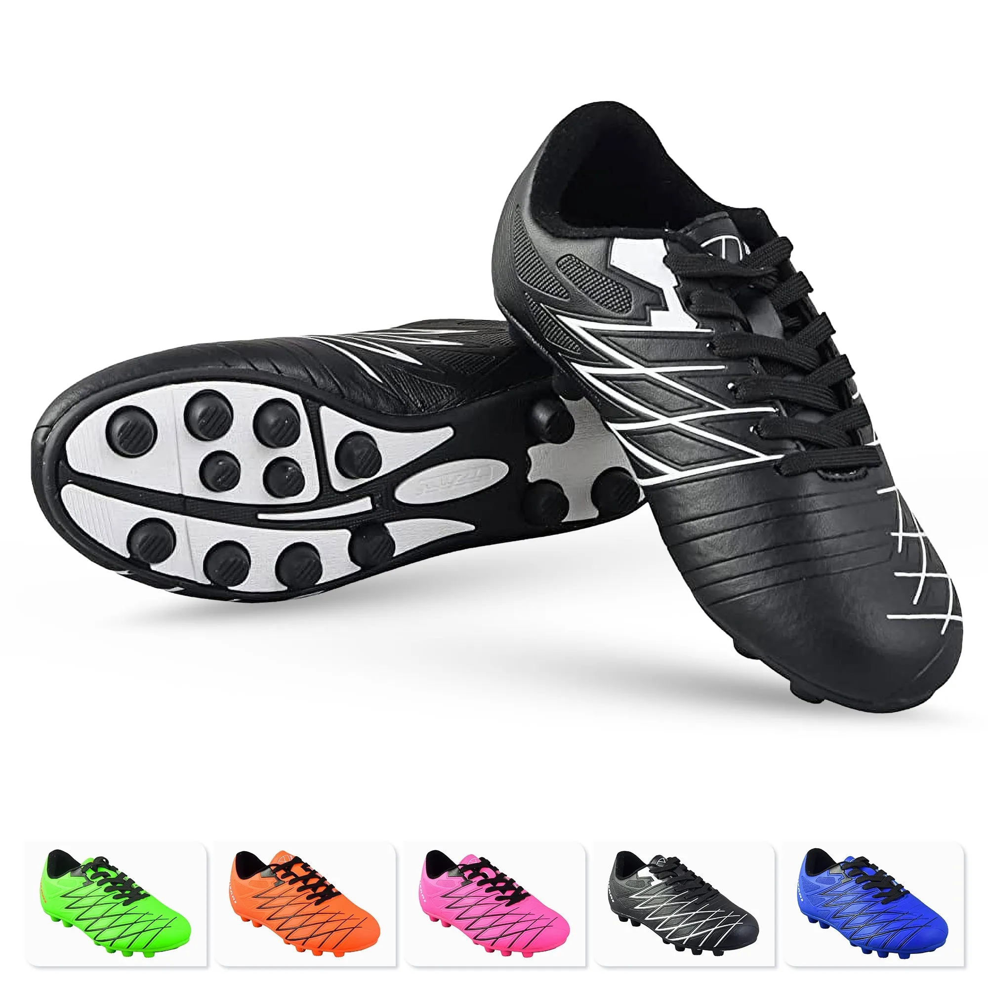 Boca Firm Ground Soccer Shoes - Black/White