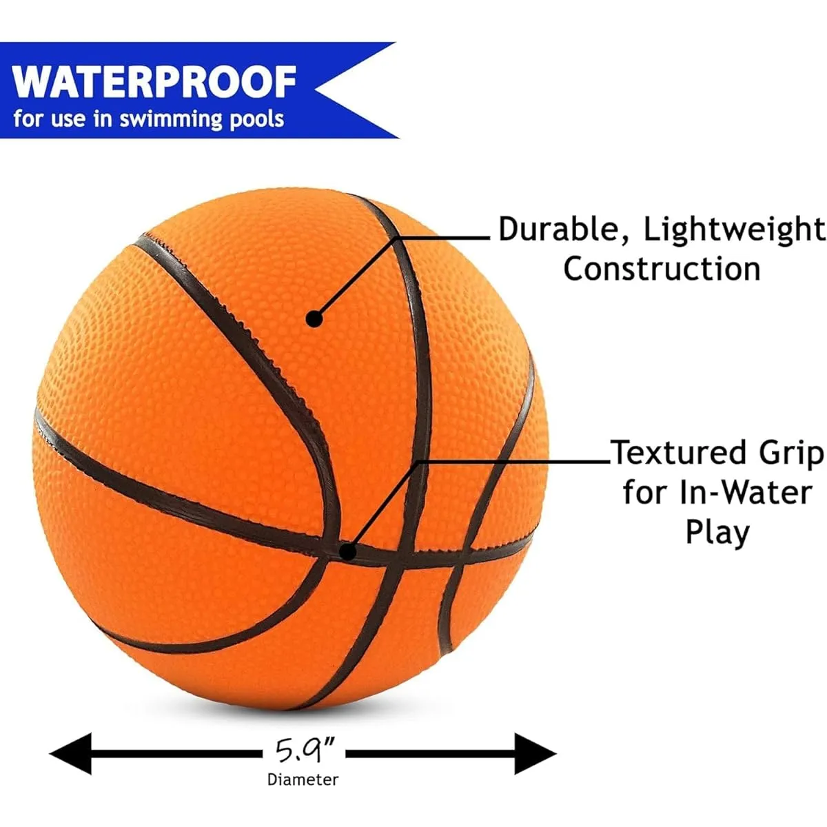 Botabee Swimming Pool Water Mini Basketball 2 Pack | Compatible with Intex Floating Hoops, Pool Basketball Games and Other Pool Basketball Games