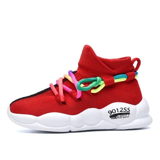 Boys Girls Breathable Sneakers Casual Knit Soft Anti-Slip Running Sports Shoes