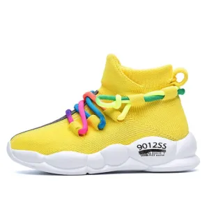 Boys Girls Breathable Sneakers Casual Knit Soft Anti-Slip Running Sports Shoes