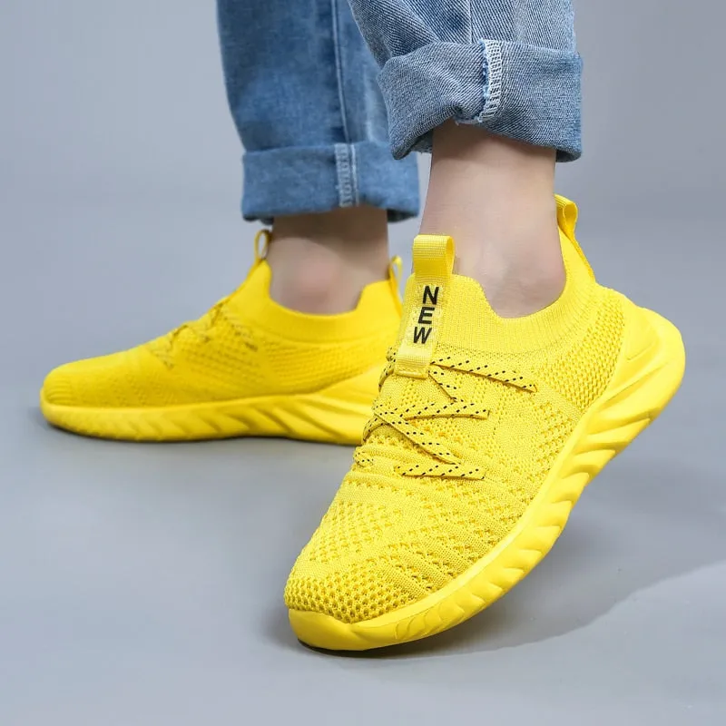 Breathable Kids Running Sneakers Slip On Sports Shoes Lightweight Tennis