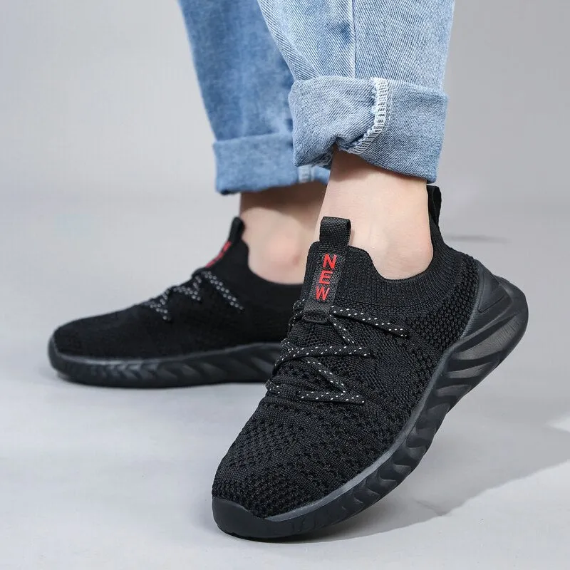 Breathable Kids Running Sneakers Slip On Sports Shoes Lightweight Tennis