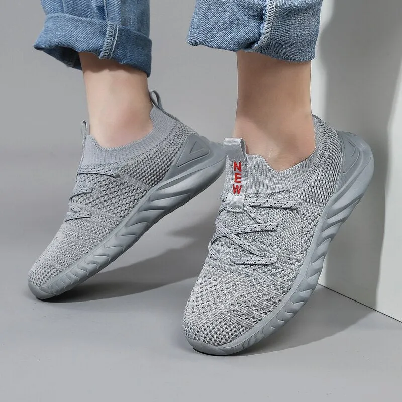 Breathable Kids Running Sneakers Slip On Sports Shoes Lightweight Tennis
