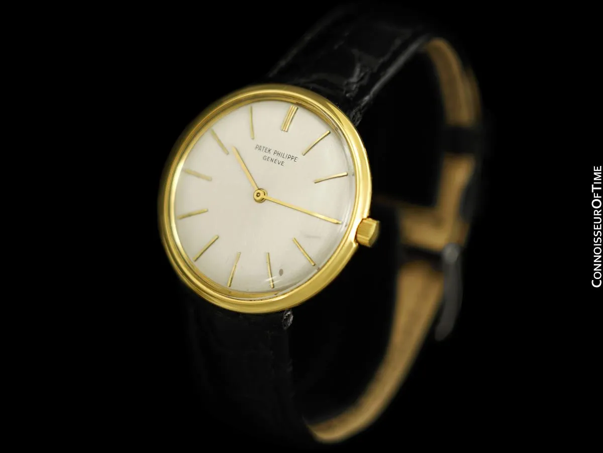 c. 1968 Patek Philippe Vintage Mens Handwound Watch, Ref. 2591 Disco Volante Style - 18K Gold