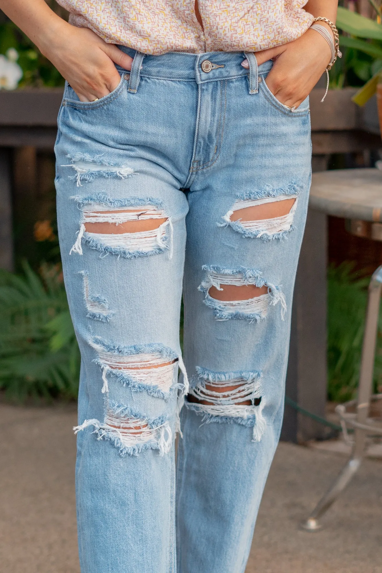 Candace Mid Rise Ripped Boyfriend