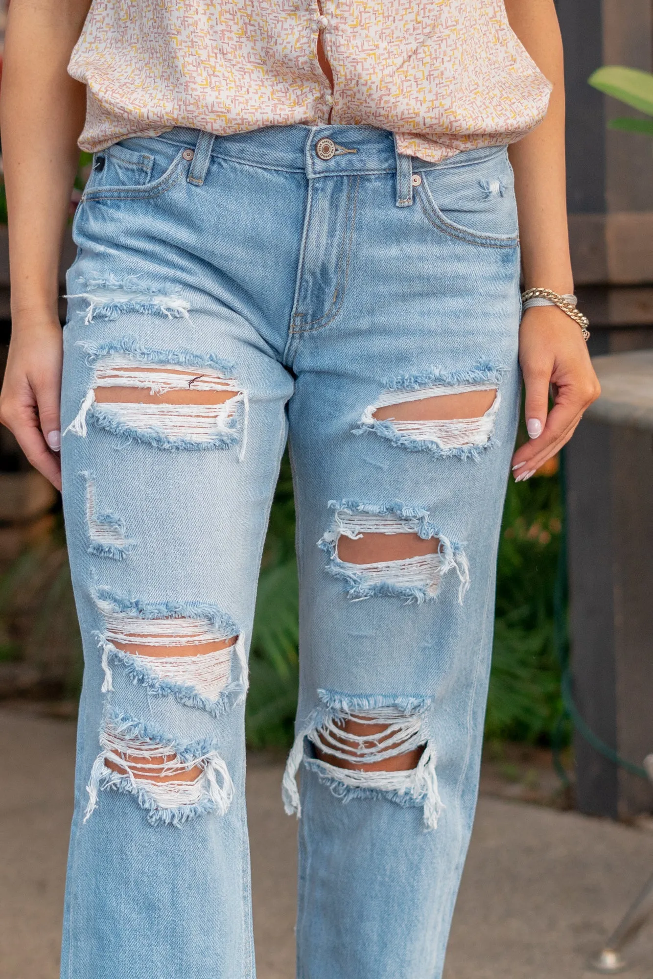 Candace Mid Rise Ripped Boyfriend