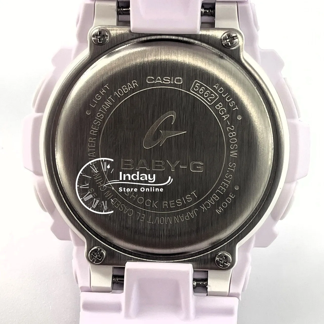 Casio Baby-G Women's Watch BGA-280SW-6A Resin Band Mineral Glass Shock Resistant