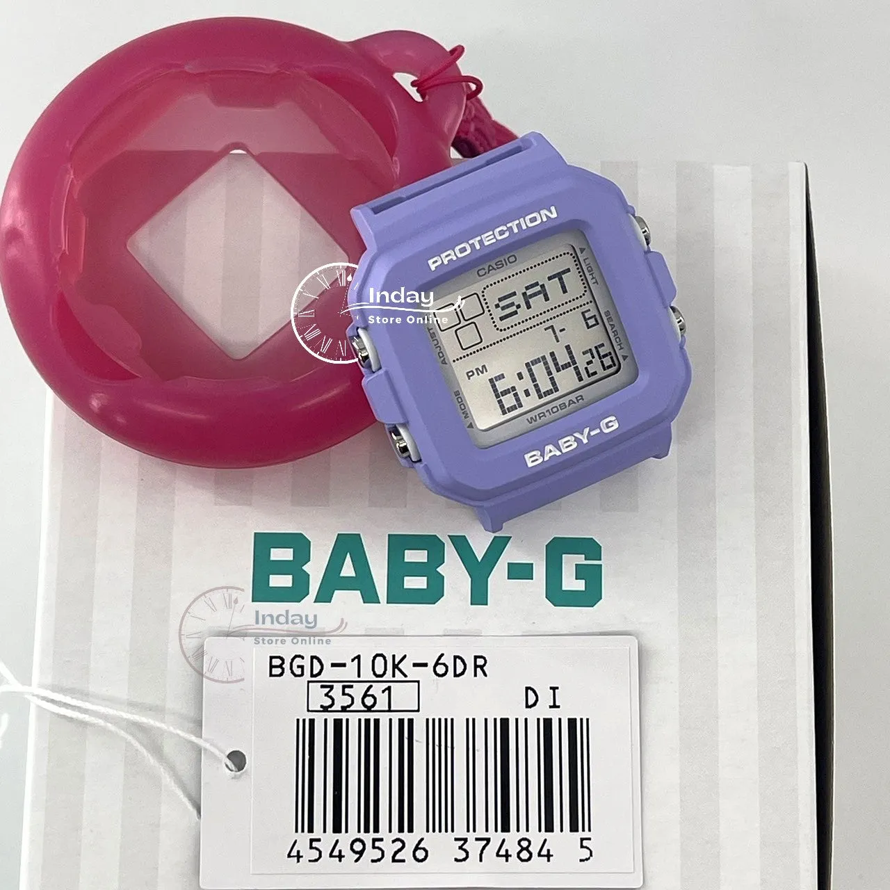 Casio Baby-G Women's Watch BGD-10K-6 Band Shock Resistant With Special Holder With Strap