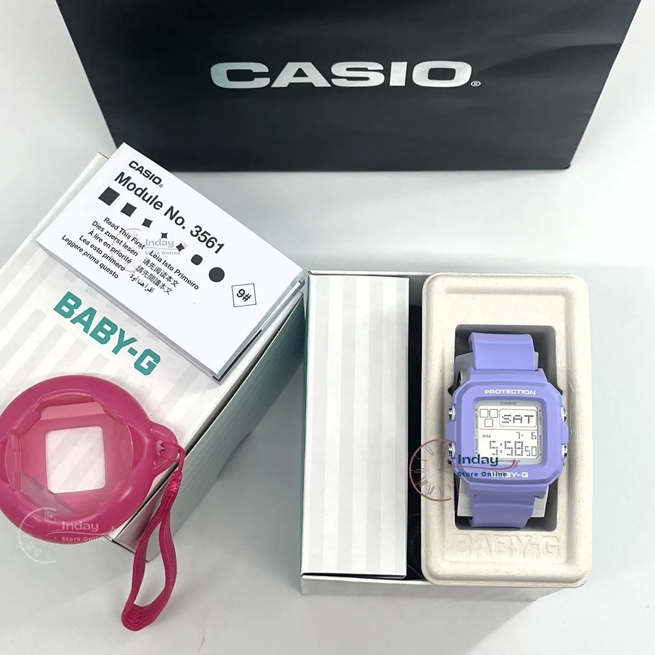 Casio Baby-G Women's Watch BGD-10K-6 Band Shock Resistant With Special Holder With Strap