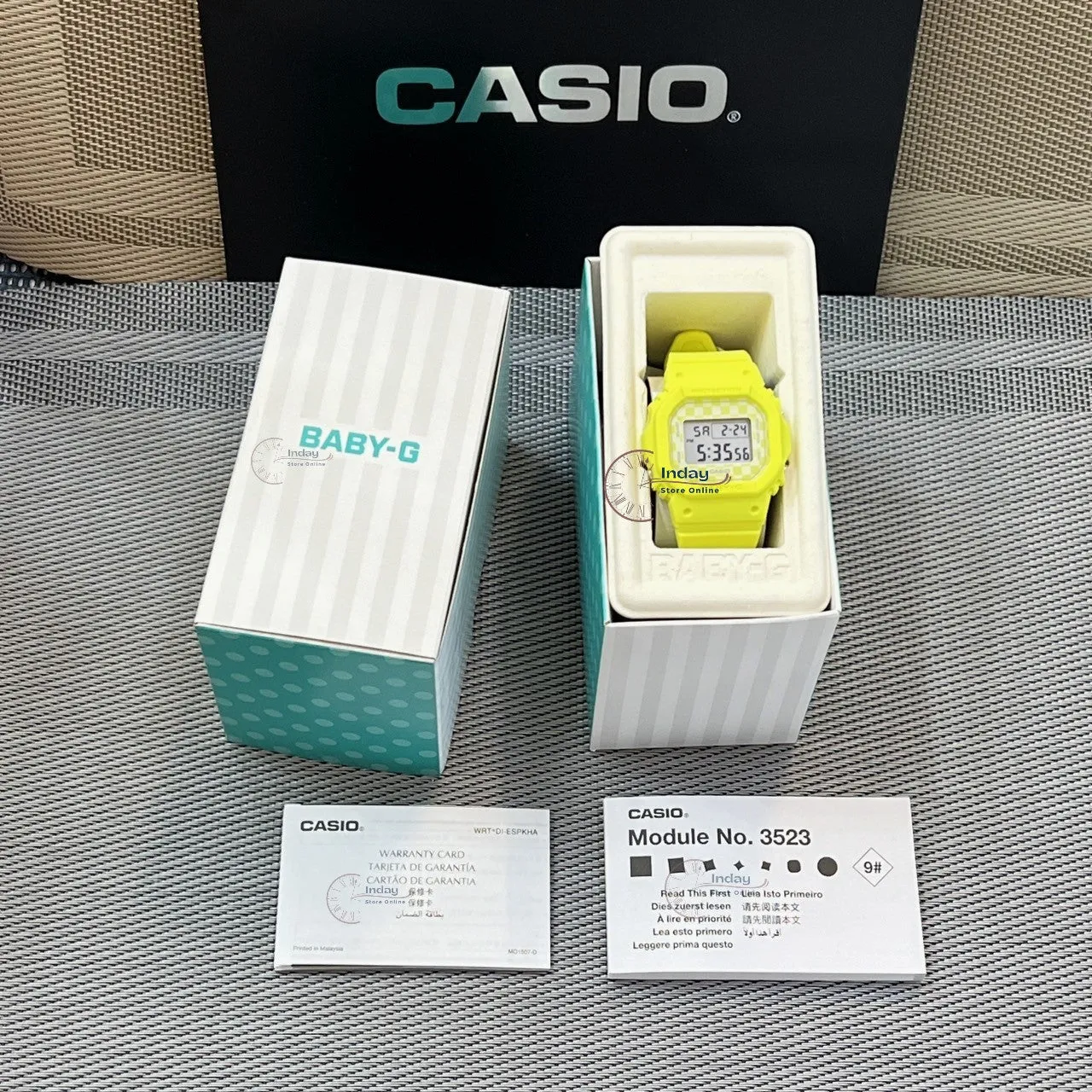Casio Baby-G Women's Watch BGD-565GS-9 Resin Band Shock Resistant Mineral Glass
