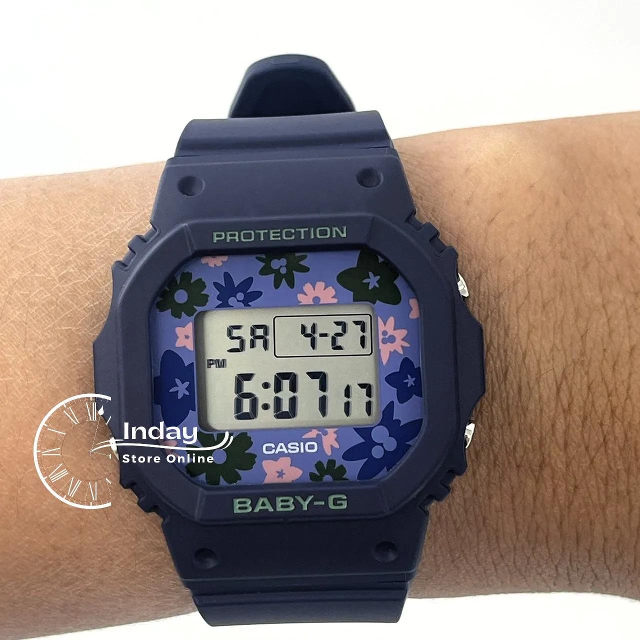 Casio Baby-G Women's Watch BGD-565RP-2 Resin Band Shock Resistant Mineral Glass