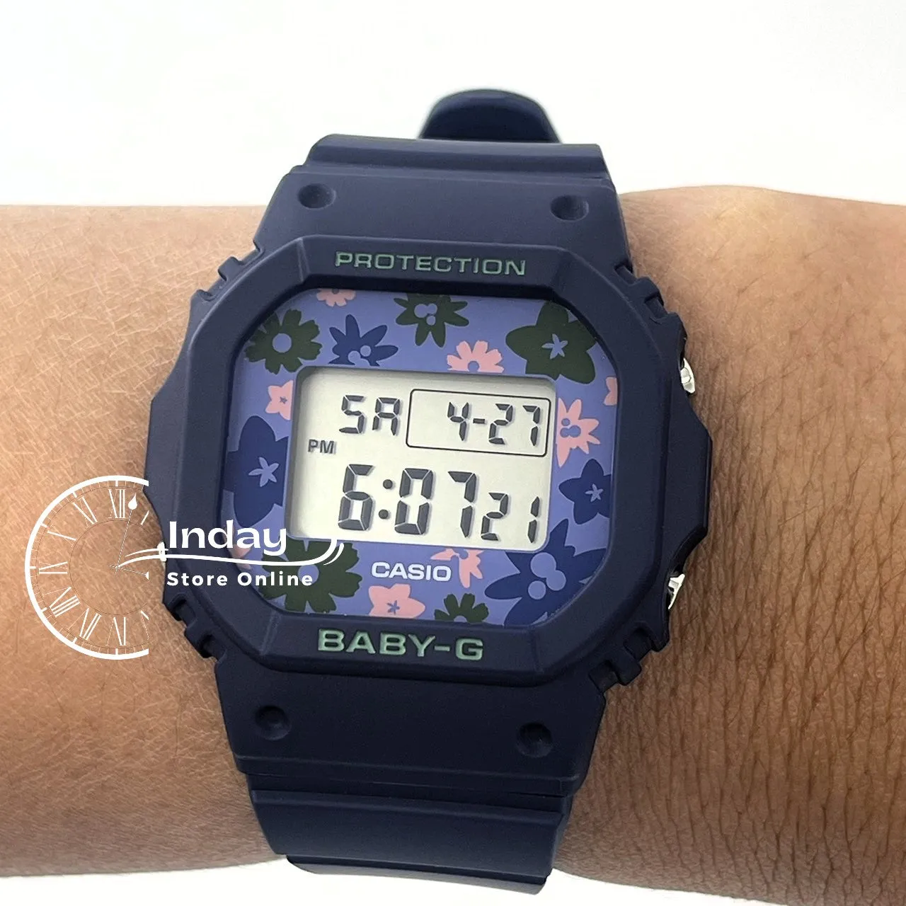 Casio Baby-G Women's Watch BGD-565RP-2 Resin Band Shock Resistant Mineral Glass