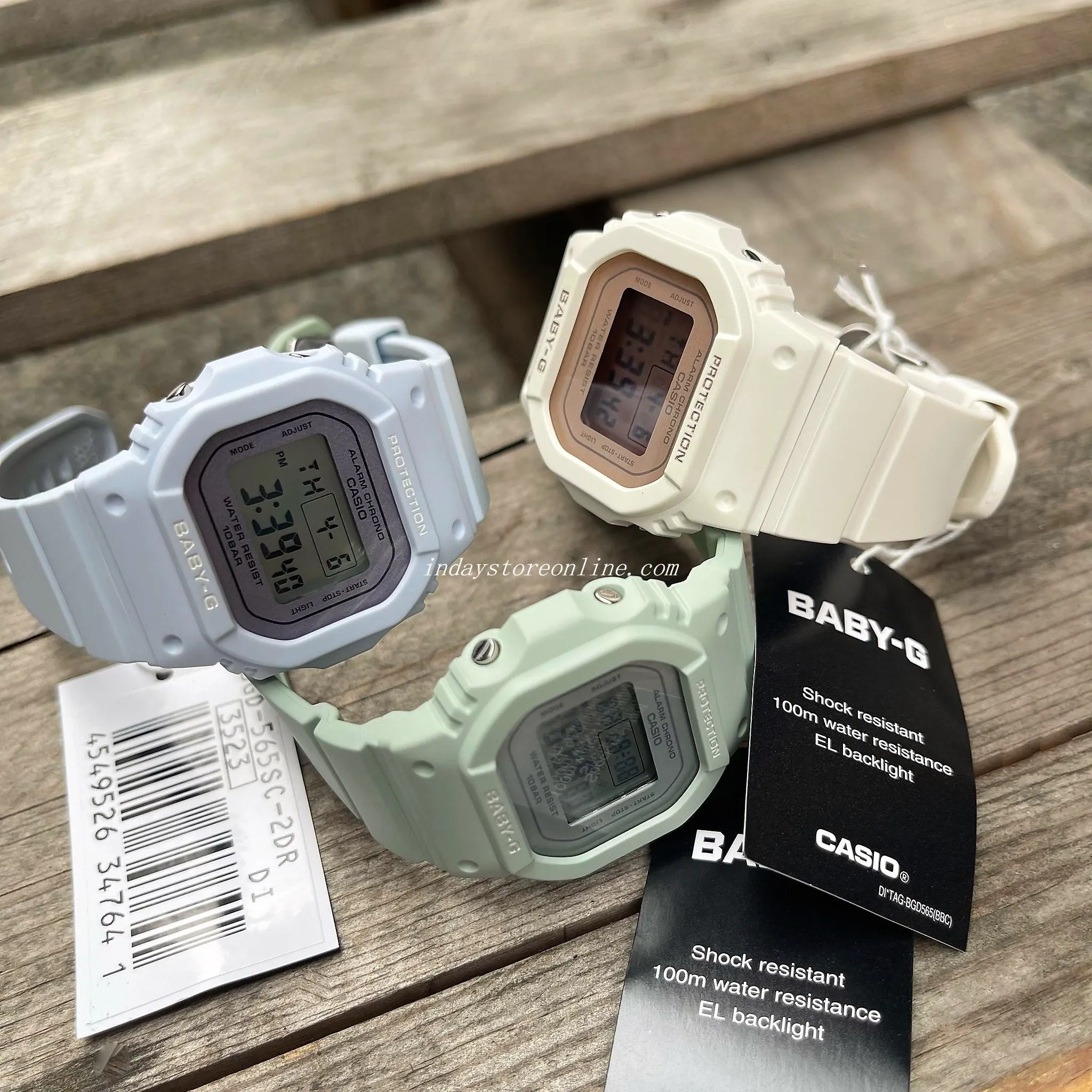 Casio Baby-G Women's Watch BGD-565SC-3 Resin Band Shock Resistant Mineral Glass