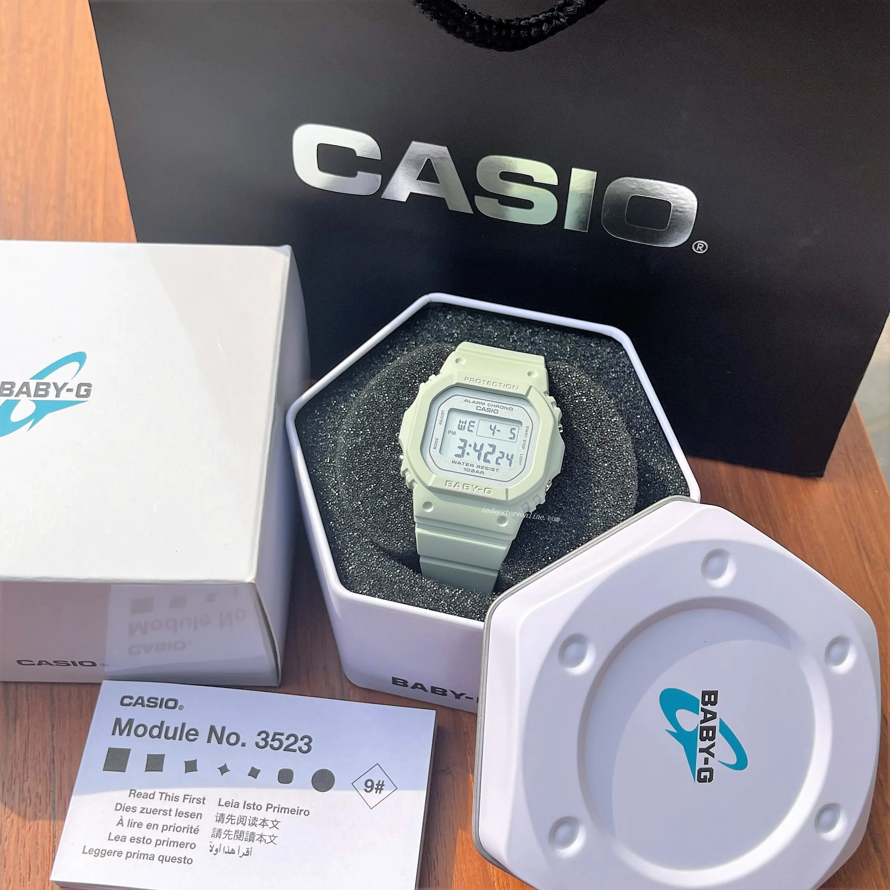 Casio Baby-G Women's Watch BGD-565SC-3 Resin Band Shock Resistant Mineral Glass
