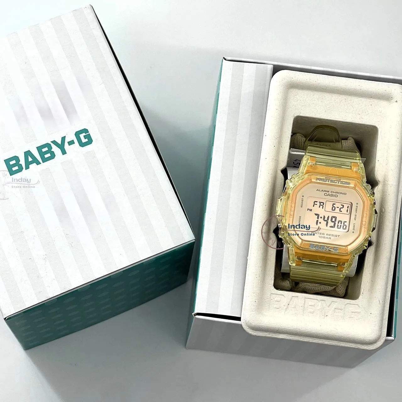 Casio Baby-G Women's Watch BGD-565SJ-9 Resin Band Shock Resistant Transparent Color Strap