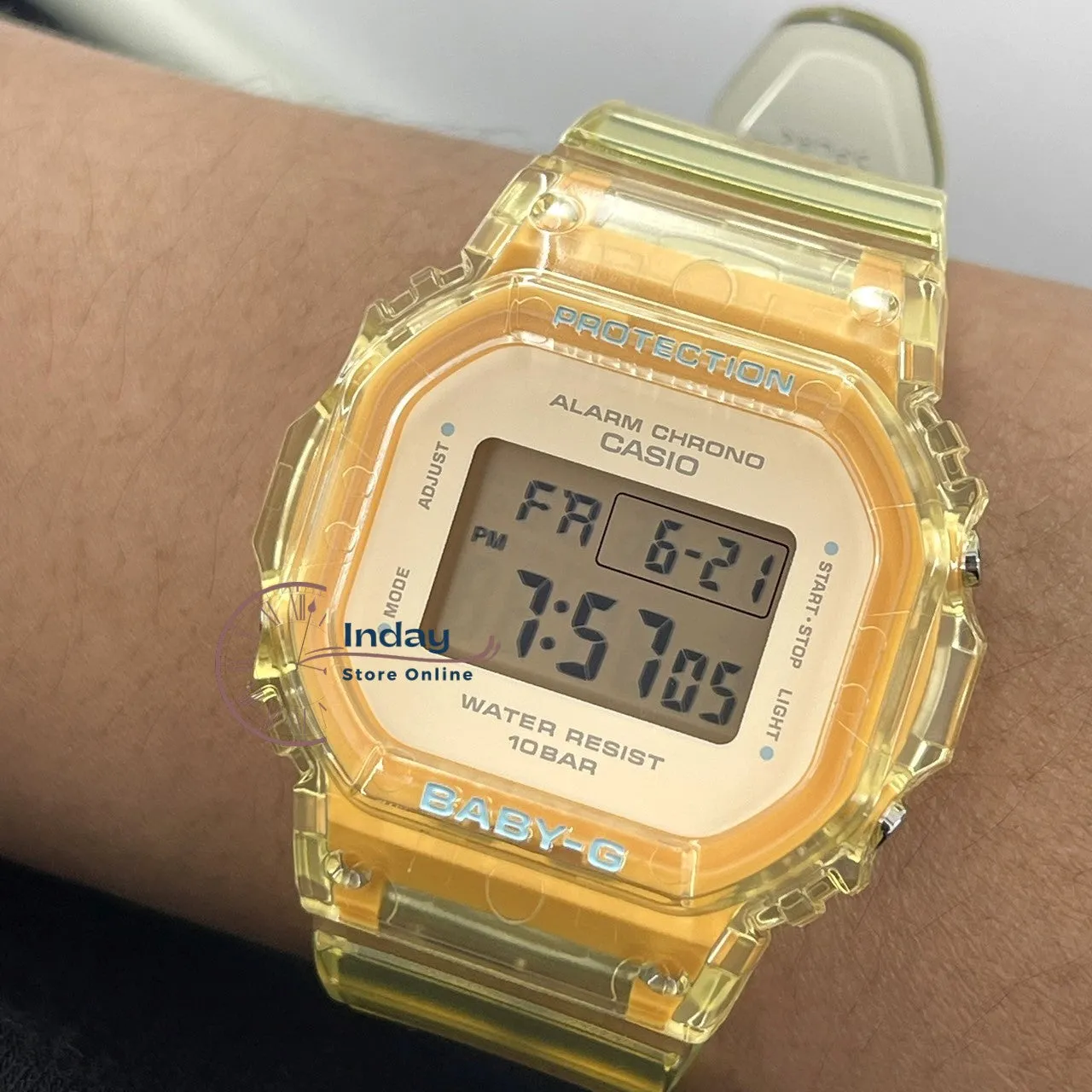 Casio Baby-G Women's Watch BGD-565SJ-9 Resin Band Shock Resistant Transparent Color Strap