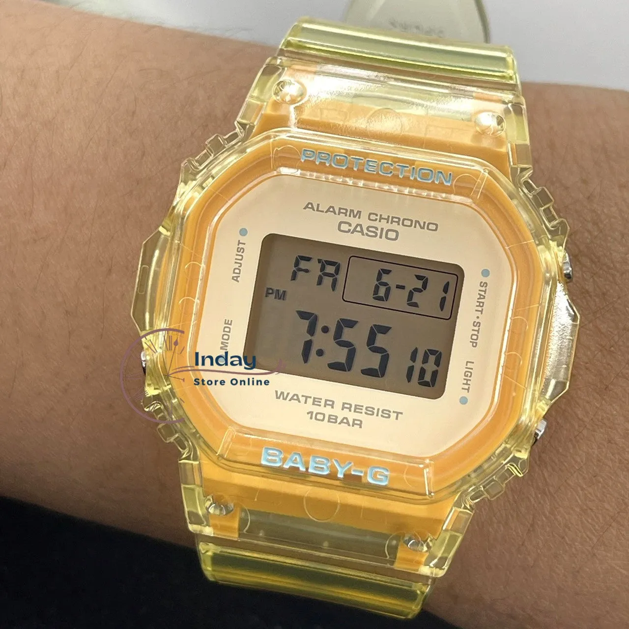 Casio Baby-G Women's Watch BGD-565SJ-9 Resin Band Shock Resistant Transparent Color Strap