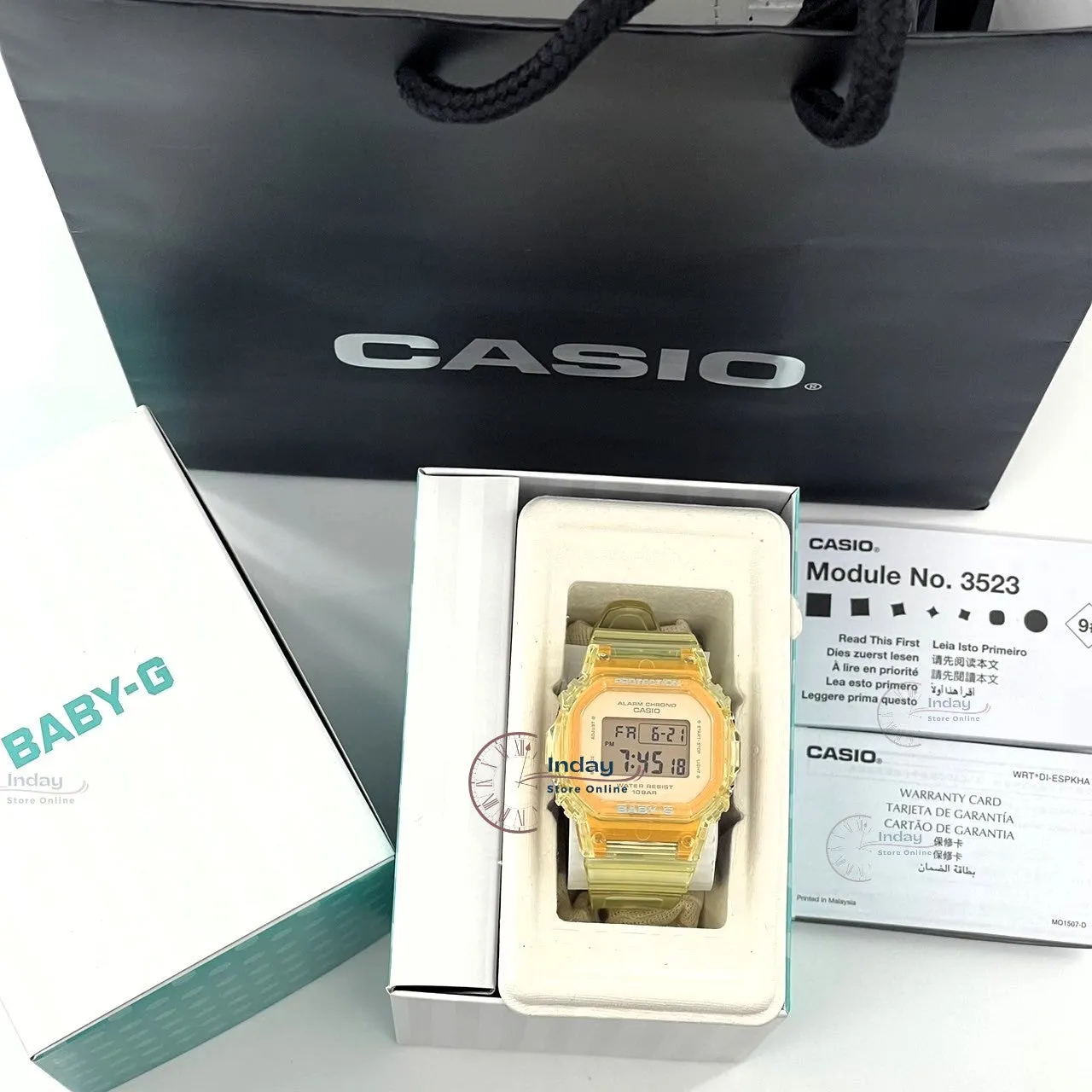 Casio Baby-G Women's Watch BGD-565SJ-9 Resin Band Shock Resistant Transparent Color Strap