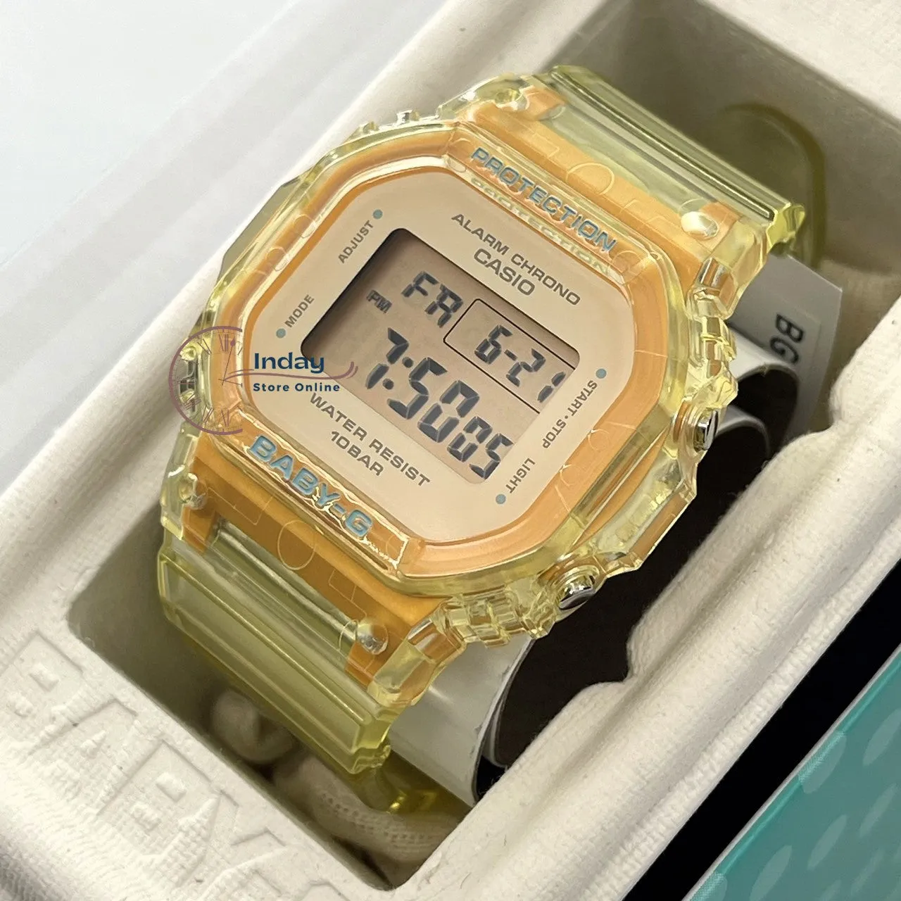 Casio Baby-G Women's Watch BGD-565SJ-9 Resin Band Shock Resistant Transparent Color Strap