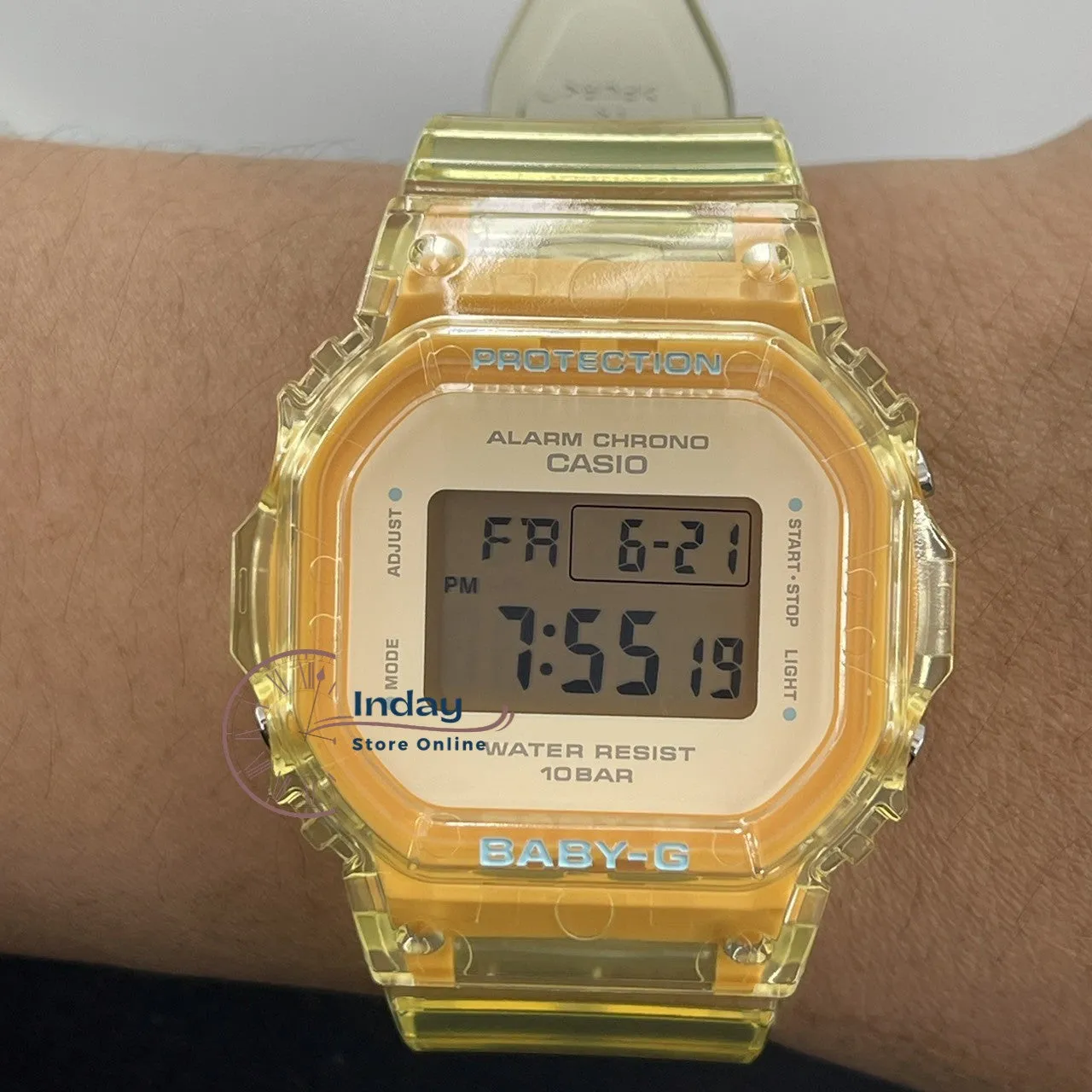 Casio Baby-G Women's Watch BGD-565SJ-9 Resin Band Shock Resistant Transparent Color Strap