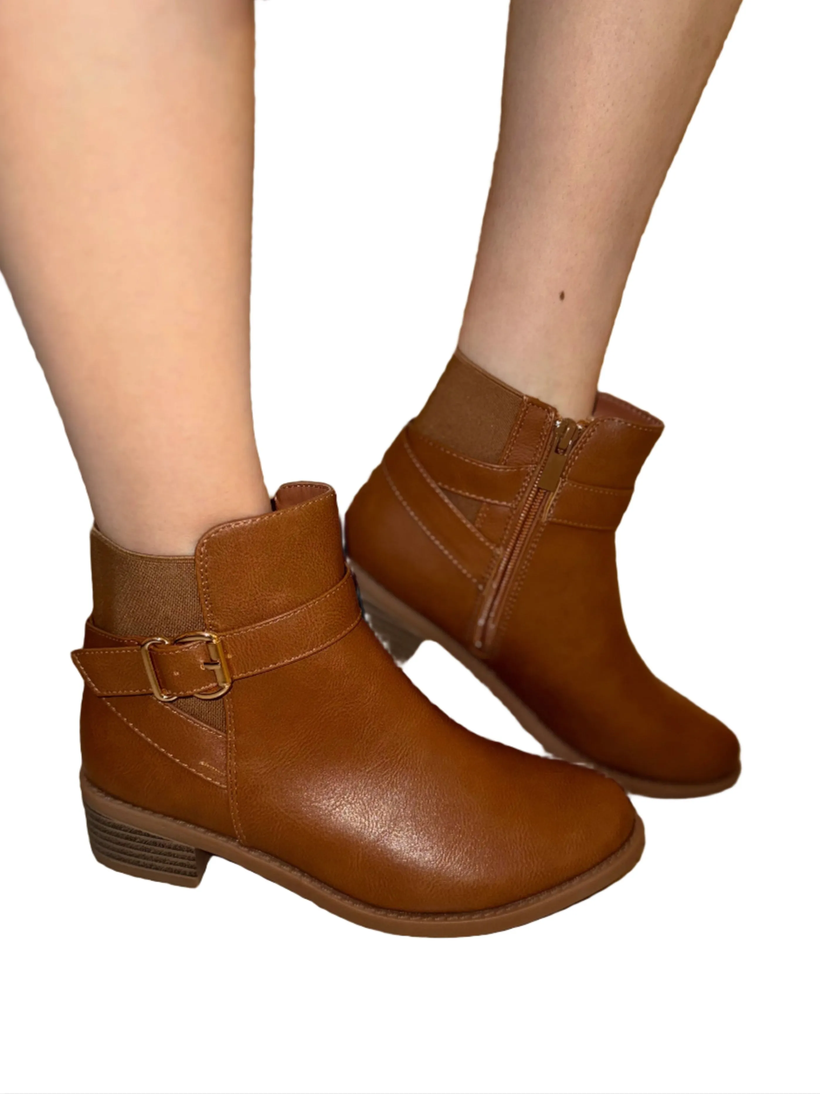 CASUAL ANKLE BOOT WITH ELASTIC DETAIL ALANA-1