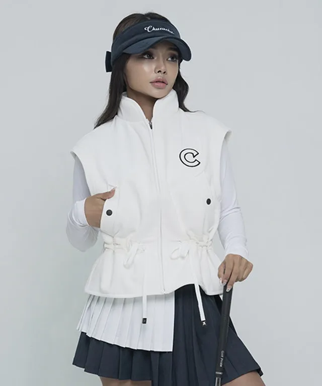 CHUCUCHU Corduroy Point Short Vest - White