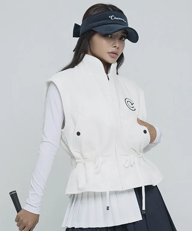 CHUCUCHU Corduroy Point Short Vest - White