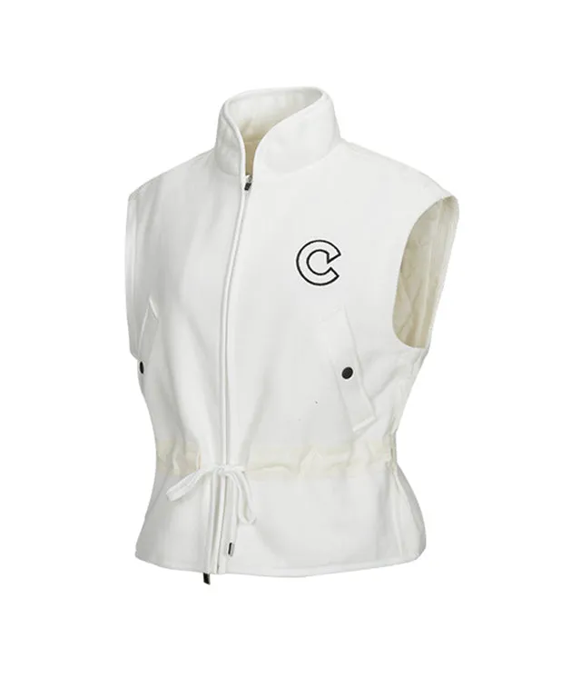 CHUCUCHU Corduroy Point Short Vest - White