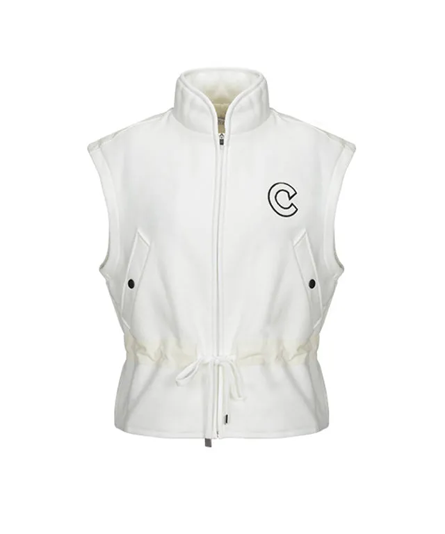 CHUCUCHU Corduroy Point Short Vest - White