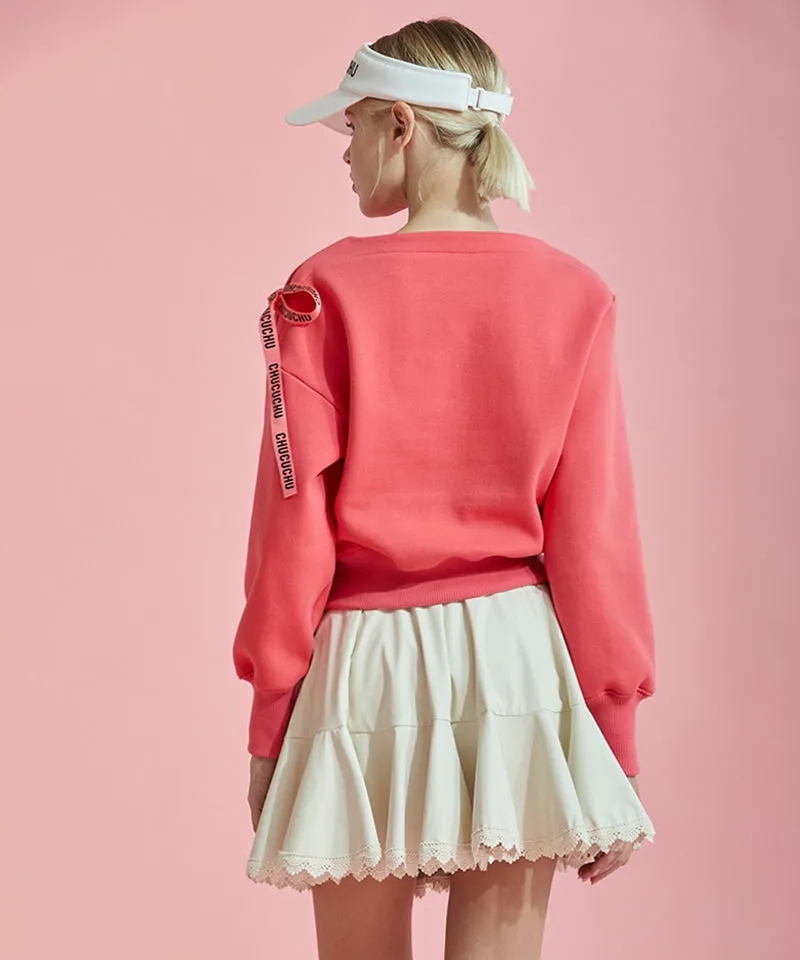CHUCUCHU Lip Point Neck Top - Pink