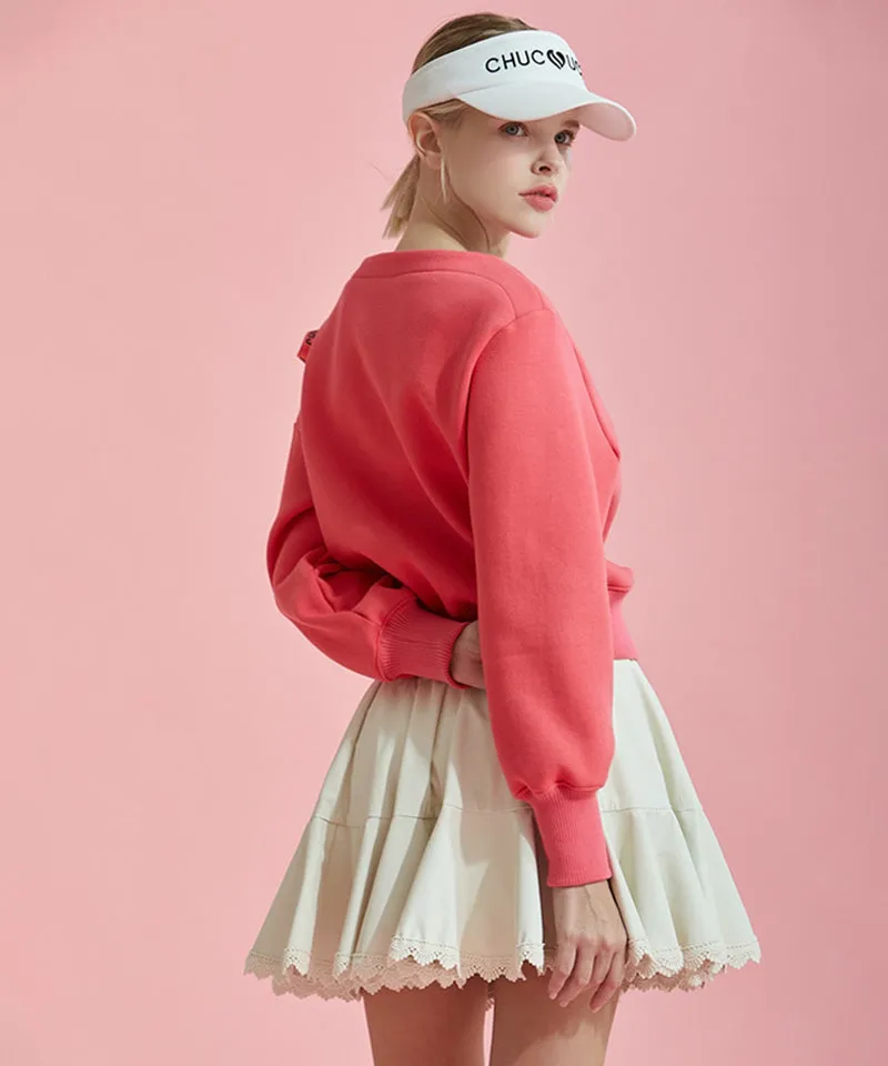 CHUCUCHU Lip Point Neck Top - Pink