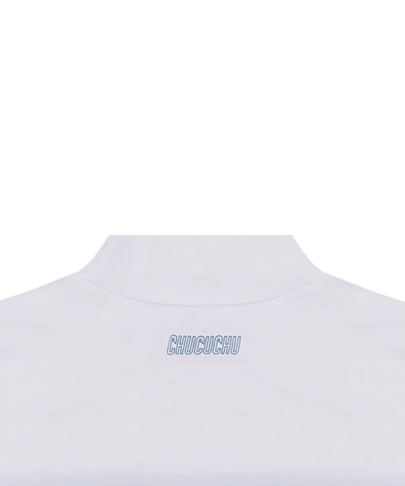 CHUCUCHU Logo Half Neck Sleeveless - White