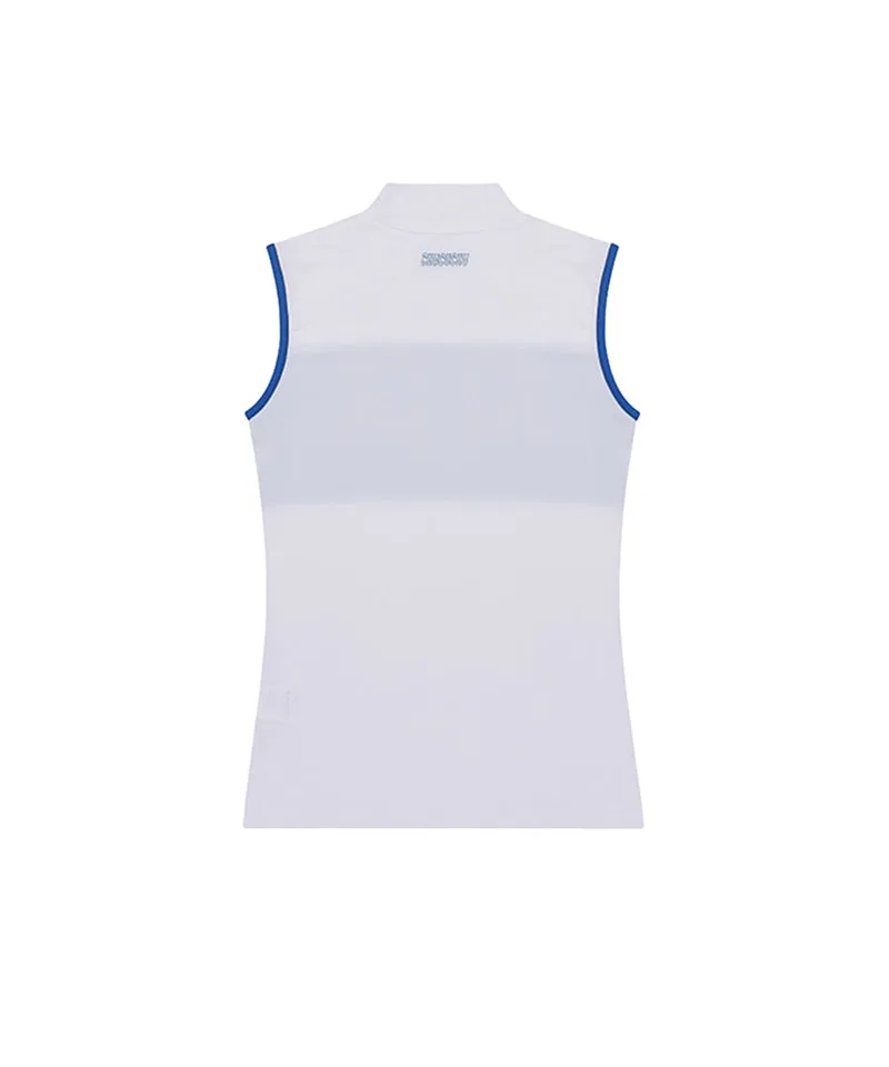 CHUCUCHU Logo Half Neck Sleeveless - White