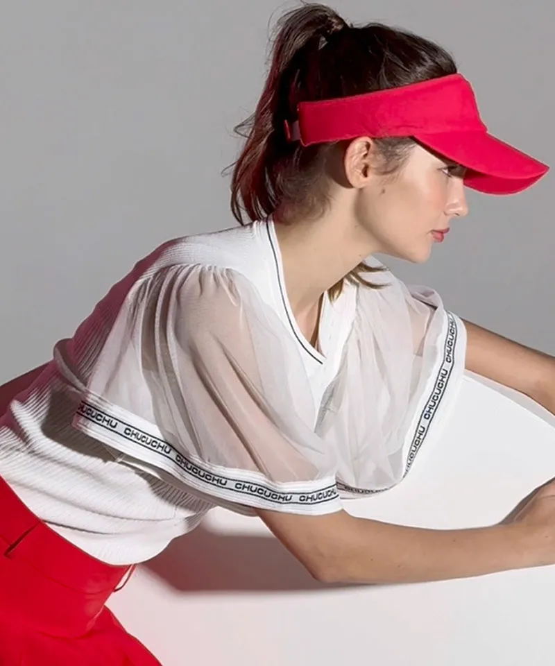 CHUCUCHU Mesh Wing Knit Top - White