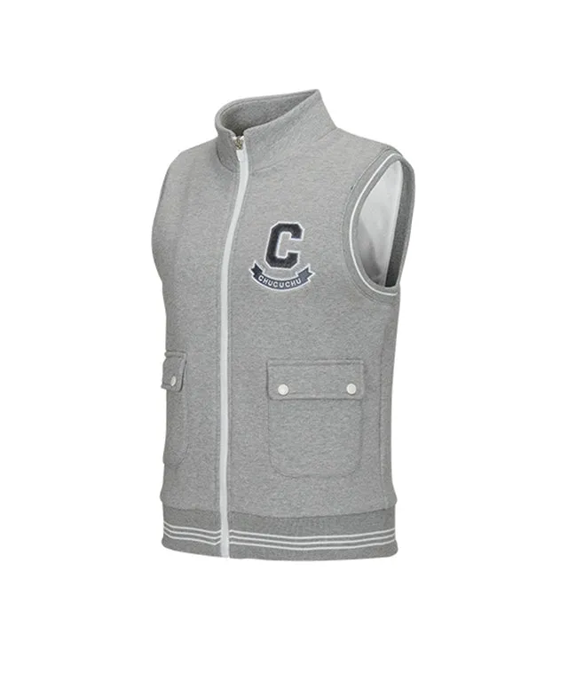 CHUCUCHU Sendchi Point Zip-up Vest - Gray