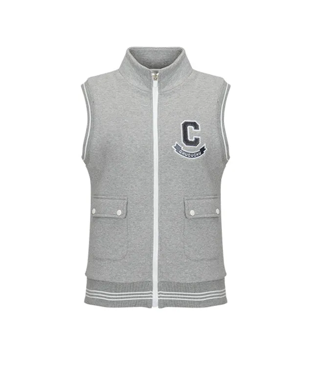 CHUCUCHU Sendchi Point Zip-up Vest - Gray