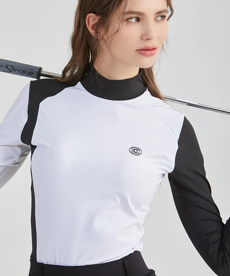 CHUCUCHU Side Point Half Neck T-Shirt - White