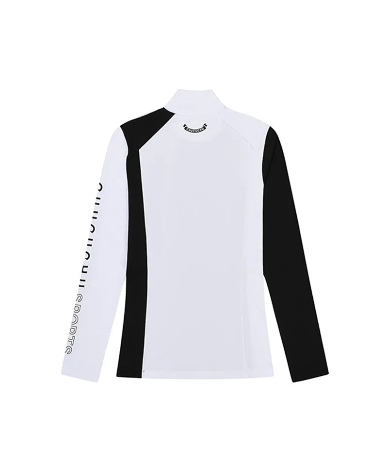 CHUCUCHU Side Point Half Neck T-Shirt - White