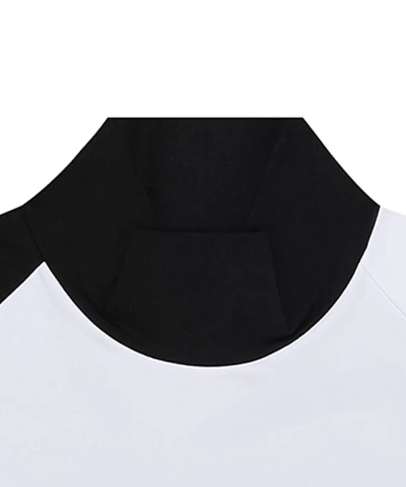 CHUCUCHU Side Point Half Neck T-Shirt - White