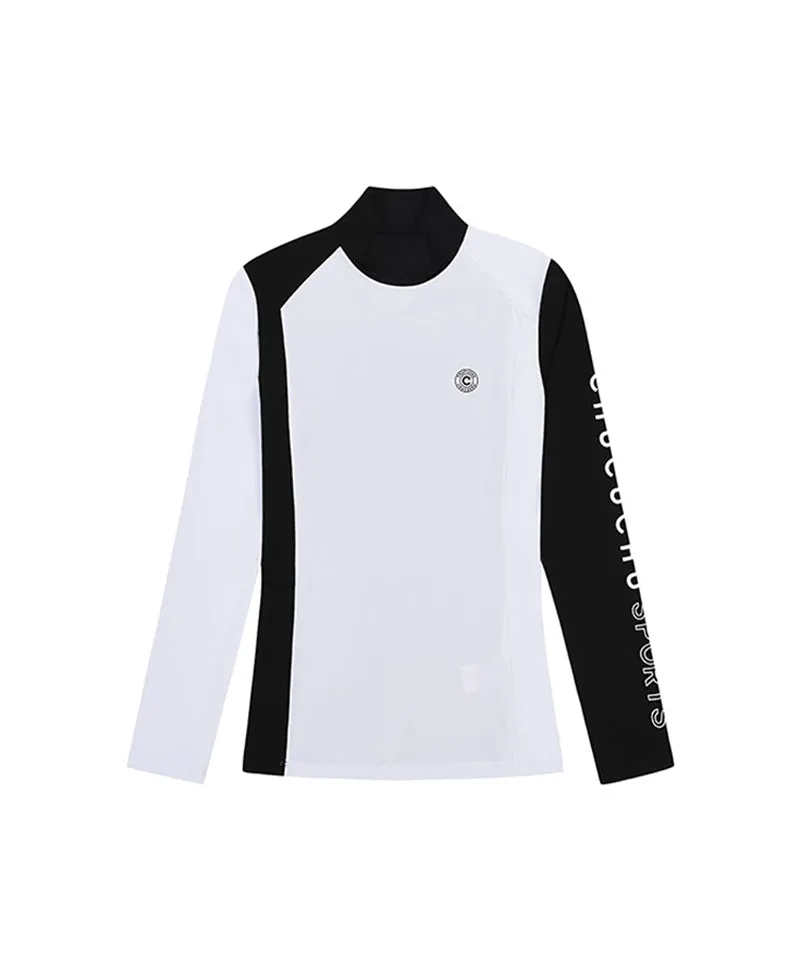 CHUCUCHU Side Point Half Neck T-Shirt - White
