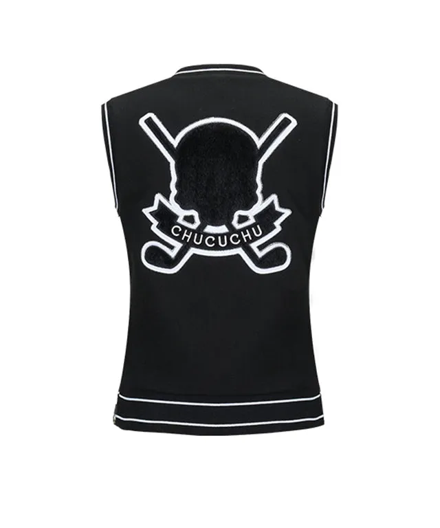 CHUCUCHU Songchi Skull Logo Vest - Black